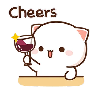 Telegram sticker 🍷 Peach Cat & Friends @PeachLovesGoma
