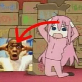 Телеграм стикер 😦 Bocchi the nigga