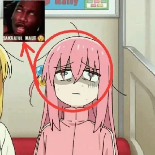 Телеграм стикер 😥 Bocchi the nigga