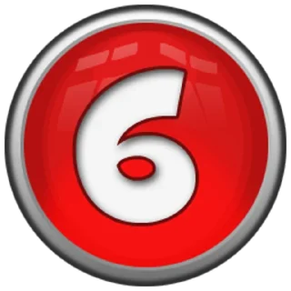 Telegram sticker 6️⃣ Red Numbers