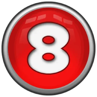 Telegram sticker 8️⃣ Red Numbers