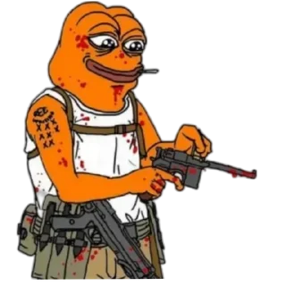 Telegram sticker 🔫 @kanishk_memer bhagwa pepe frog pack