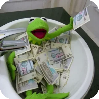 Telegram sticker 🤑 Kermit Battle Pack