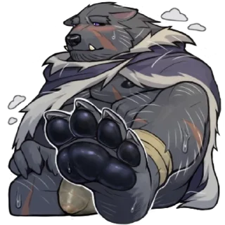 Telegram sticker 🦶 Blaidd by Rubber Bark