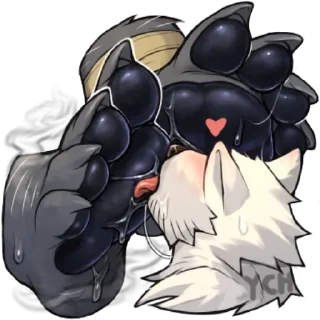 Telegram sticker 👅 Blaidd by Rubber Bark