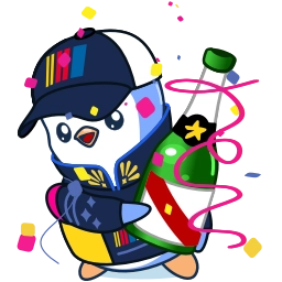 Sticker 🥂 Pengu collection @TgEmodziBot