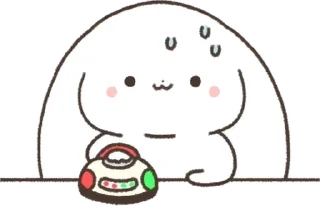 Telegram sticker 💬 솔직한 망붕왕! 망상토끼 By @KakaoEmoticon