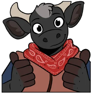 Telegram stiker 👍 Cow Gary - Calfurry