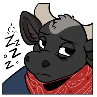 Telegram stiker 😴 Cow Gary - Calfurry