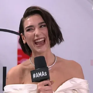 Telegram sticker 🎤 Dua Lipa Reacts by @DUALIPABR