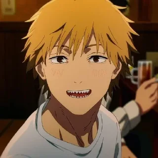 Telegram sticker 😁 Человек бензопила @anime_sticks