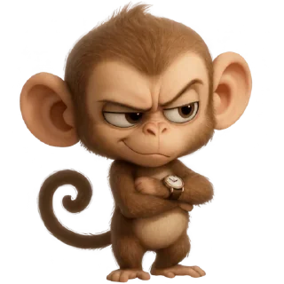 Telegram sticker 🤨 Обезьянка @Nyasticks
