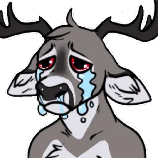Telegram sticker 😭 DestructoDeer by Casey