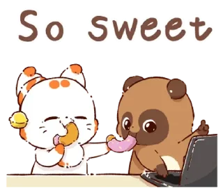 Telegram sticker 😊 TENKO and PONKICHI sticker vol. 1 ENG @kal_pc