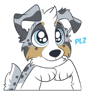 Telegram sticker 🥺 Australian Shepherd Stickers by Pulexart.com