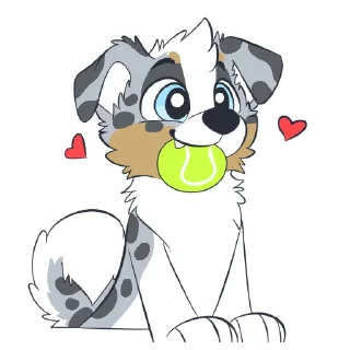 Telegram sticker 🎾 Australian Shepherd Stickers by Pulexart.com
