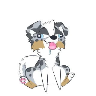 Телеграм стикер 🙃 Australian Shepherd Stickers by Pulexart.com