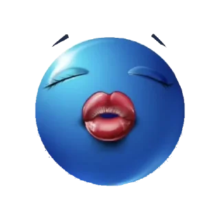 Telegram sticker 😘 Blue emoji