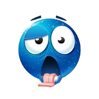 Sticker 🥵 Blue emoji