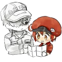 Телеграм стикер ❤️ Cells at Work (@TodorokiShouto)