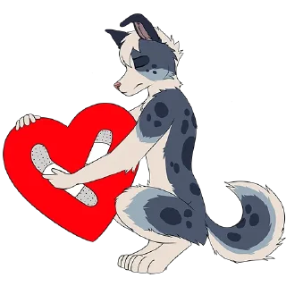 Telegram sticker ❤️‍🩹 Milo (LittleAlphaPup)