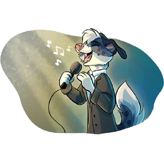 Telegram sticker 🎤 Milo (LittleAlphaPup)