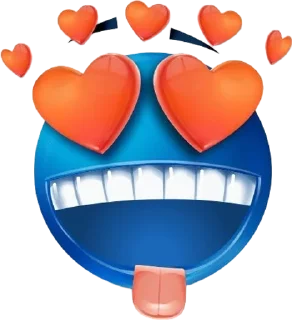 Telegram sticker 😍 Blue face emoji @xkysluv