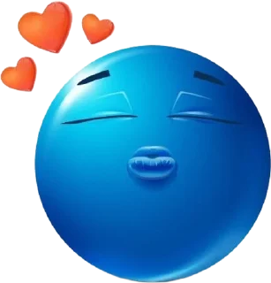 Telegram sticker 😘 Blue face emoji @xkysluv