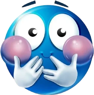 Video sticker 🤭 Blue face emoji @xkysluv