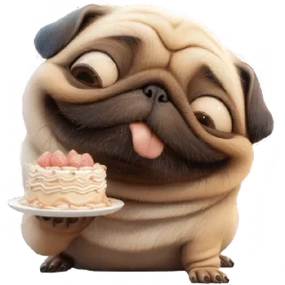 Telegram sticker 🎂 Милый Мопс 3 @Nyasticks