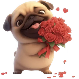 Video sticker 💐 Милый Мопс 3 @Nyasticks