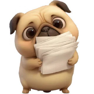 Telegram sticker 📃 Милый Мопс 3 @Nyasticks