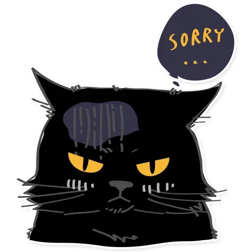 Telegram sticker 😽 Black Cat @stickersb2b