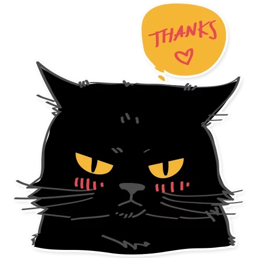 Telegram sticker 😼 Black Cat @stickersb2b