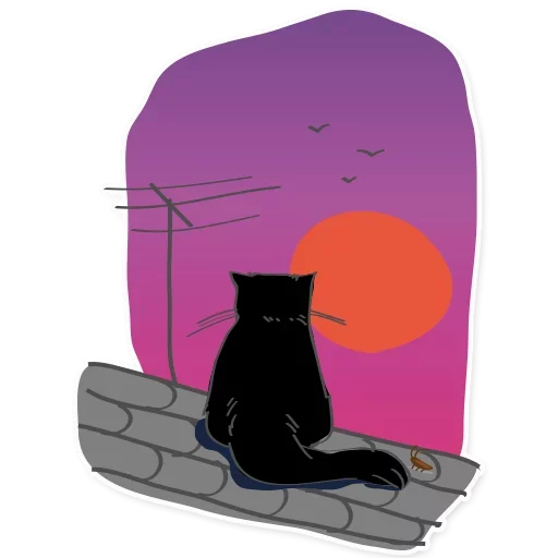 Telegram sticker 😸 Black Cat @stickersb2b