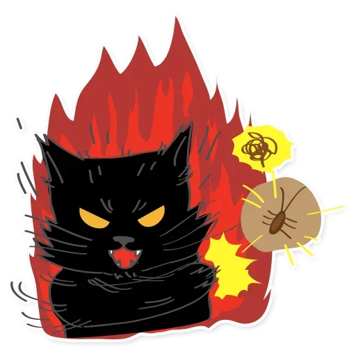 Telegram sticker 😻 Black Cat @stickersb2b