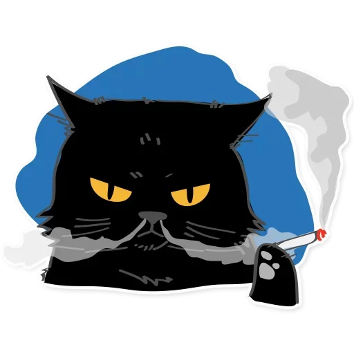 Telegram sticker 😻 Black Cat @stickersb2b