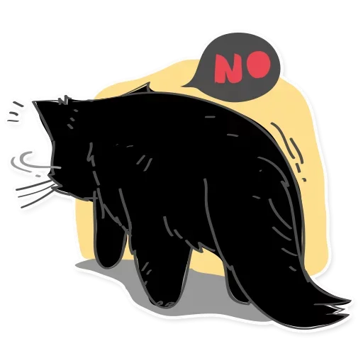 Telegram sticker 😿 Black Cat @stickersb2b