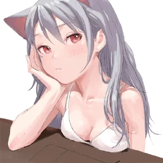 Sticker 😒 Neko Art - @Anime_Stickers_Pack