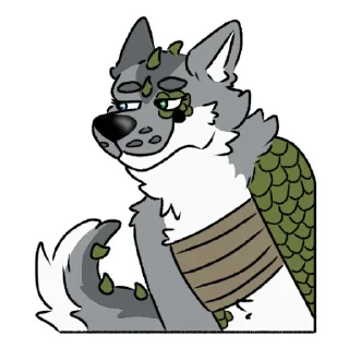 Telegram sticker 😏 Luna the Wolf-Iguana