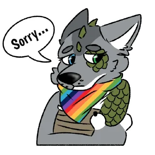 Telegram sticker 😓 Luna the Wolf-Iguana