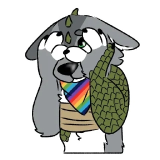Telegram sticker 🫣 Luna the Wolf-Iguana