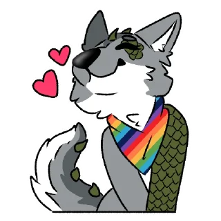 Telegram sticker 💕 Luna the Wolf-Iguana