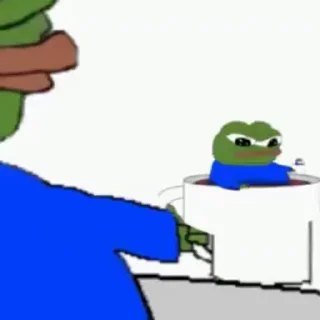 Telegram sticker ☕️ pepe 🐸; @shitpostlidreron
