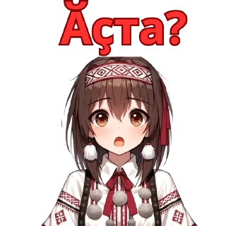 Telegram sticker ❓ Chuvash Anime Here