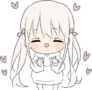 Video sticker 🥰 Hoodiegirl (White) chibi @jp_stickers