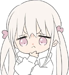 Video sticker 🤔 Hoodiegirl (White) chibi @jp_stickers