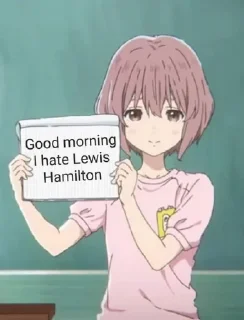 Telegram stiker 😡 Good Morning I Hate Lewis Hamilton