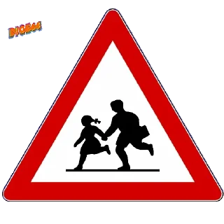 Telegram sticker 👩‍👧 Road signal @sticker_pack_channel — @stckrRobot