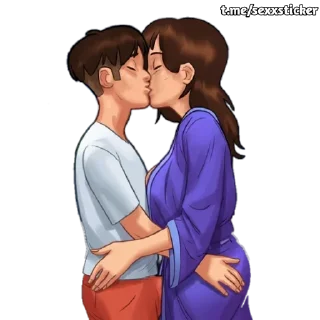 Sticker 👩‍❤️‍💋‍👨 Summer Time Saga